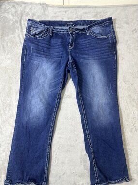 Vigoss Jeans Womens 24x32 Slim Bootcut Dark Wash Stretch Mid Rise Heritage Fit